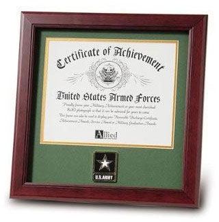 Go Army Medallion Certificate Frame